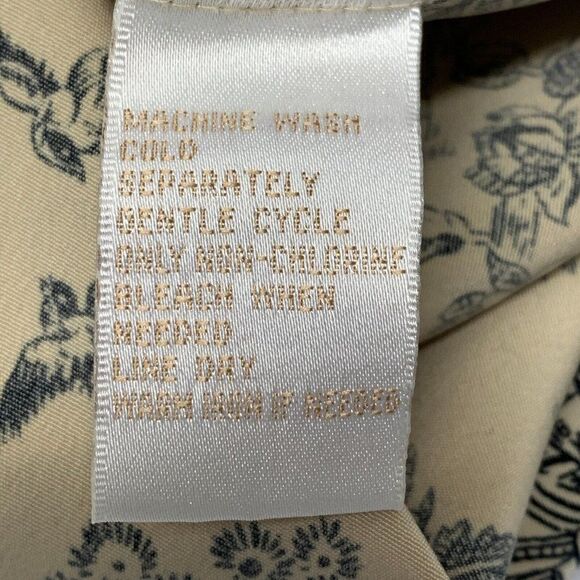 EP Pro Golf Shirt sz Large L Button Front Sleeveless Beige Bird Pattern Scene - Picture 8 of 8